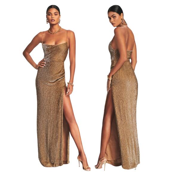 Retrofete Katya Dress Sequin Embellished Maxi Formal Party Guest Gala Classy S